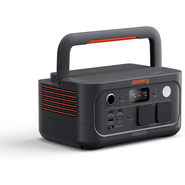 Jackery Stromerzeuger 500 v2 Tragbare Powerstation 512Wh Solargenerator, 1 in kW, 230V/500W (Max 1000W) LiFePO4 Akku für Camping, Notfälle, Reisen