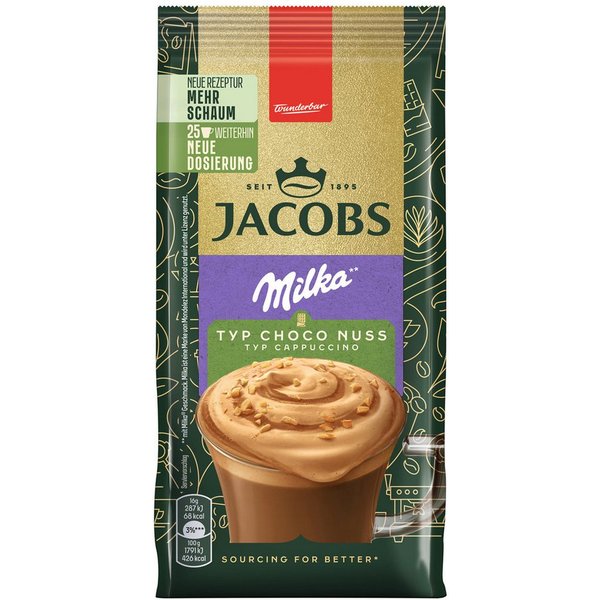 JACOBS Kaffee, Jacobs Milka Cappuccino Choco Nuss aromatisiertes Getränkepulver 400g