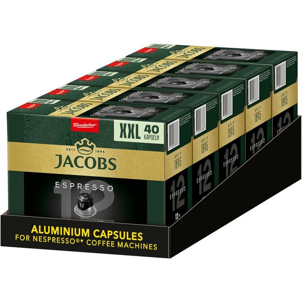 JACOBS Kaffee Kapseln Espresso 12 Ristretto XXL-Pack 5 x 40 Nespresso®* kompatibel