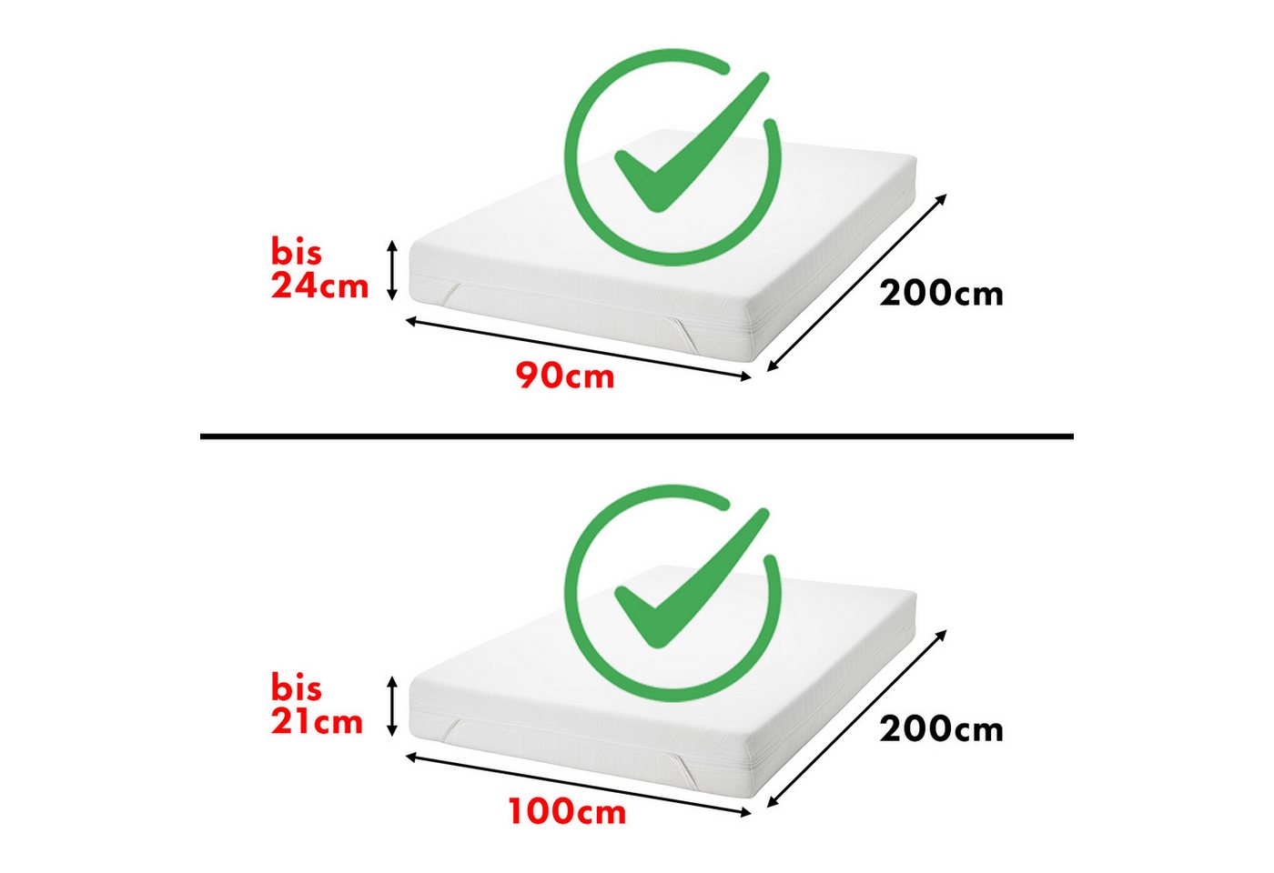Jacobson Spannbettlaken aus 100% Baumwolle, Jersey Bettlaken 160 g/m², Spannbetttuch mit Gummizug, pflegeleicht & viele Farben – Bild 4 von 5