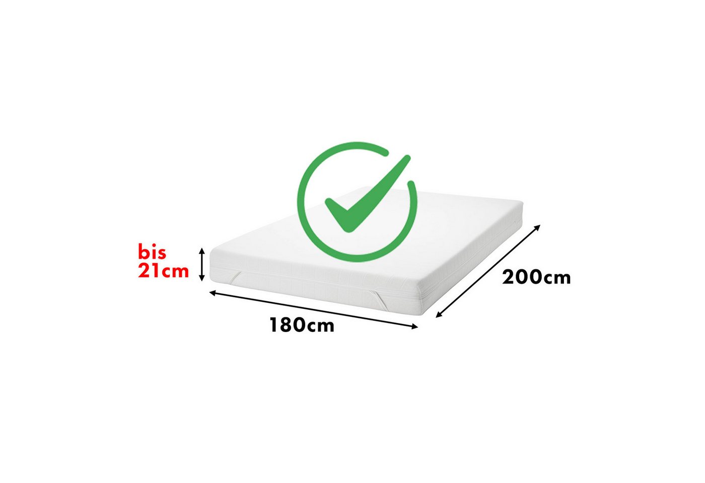 Jacobson Spannbettlaken BIO, Jersey Spannbetttuch, Bettlaken 160 g/m², 100% BIO-Baumwolle, Gummizug: rundum, GOTS zertifiziert – Bild 5 von 5