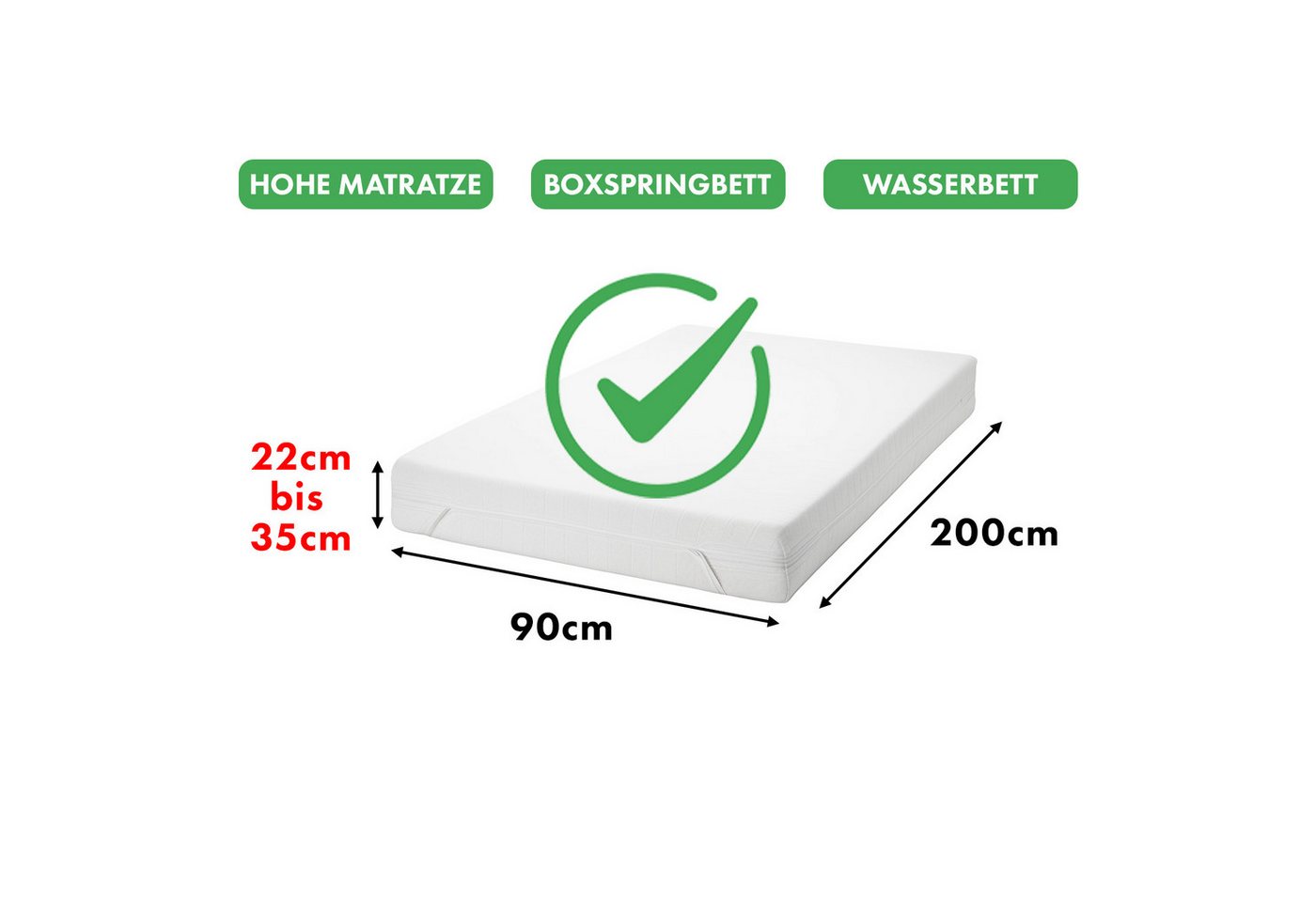 Jacobson Spannbettlaken BIO, Jersey Spannbetttuch, Bettlaken 160 g/m², 100% BIO-Baumwolle, Gummizug: rundum, GOTS zertifiziert – Bild 5 von 5