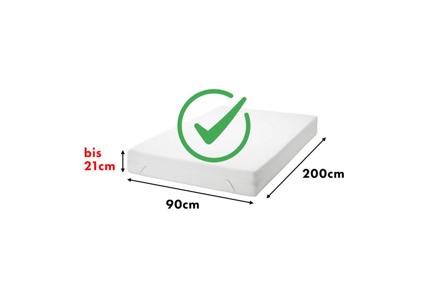 Jacobson Spannbettlaken BIO, Jersey Spannbetttuch, Bettlaken 160 g/m², 100% BIO-Baumwolle, Gummizug: rundum, GOTS zertifiziert – Bild 5 von 5