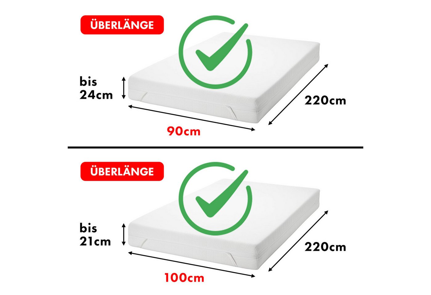 Jacobson Spannbettlaken BOXSPRING & ÜBERLÄNGE aus 100% Baumwolle, für hohe & lange Matratzen, Jersey Bettlaken 160 g/m² – Bild 4 von 5