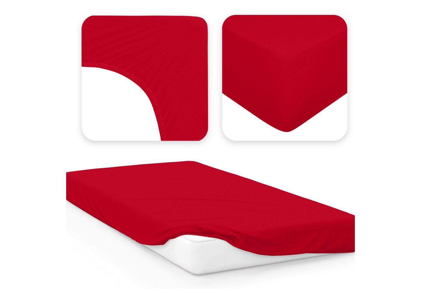 Jacobson Spannbettlaken BOXSPRING & ÜBERLÄNGE aus 100% Baumwolle, für hohe & lange Matratzen, Jersey Bettlaken 160 g/m² – Bild 2 von 5