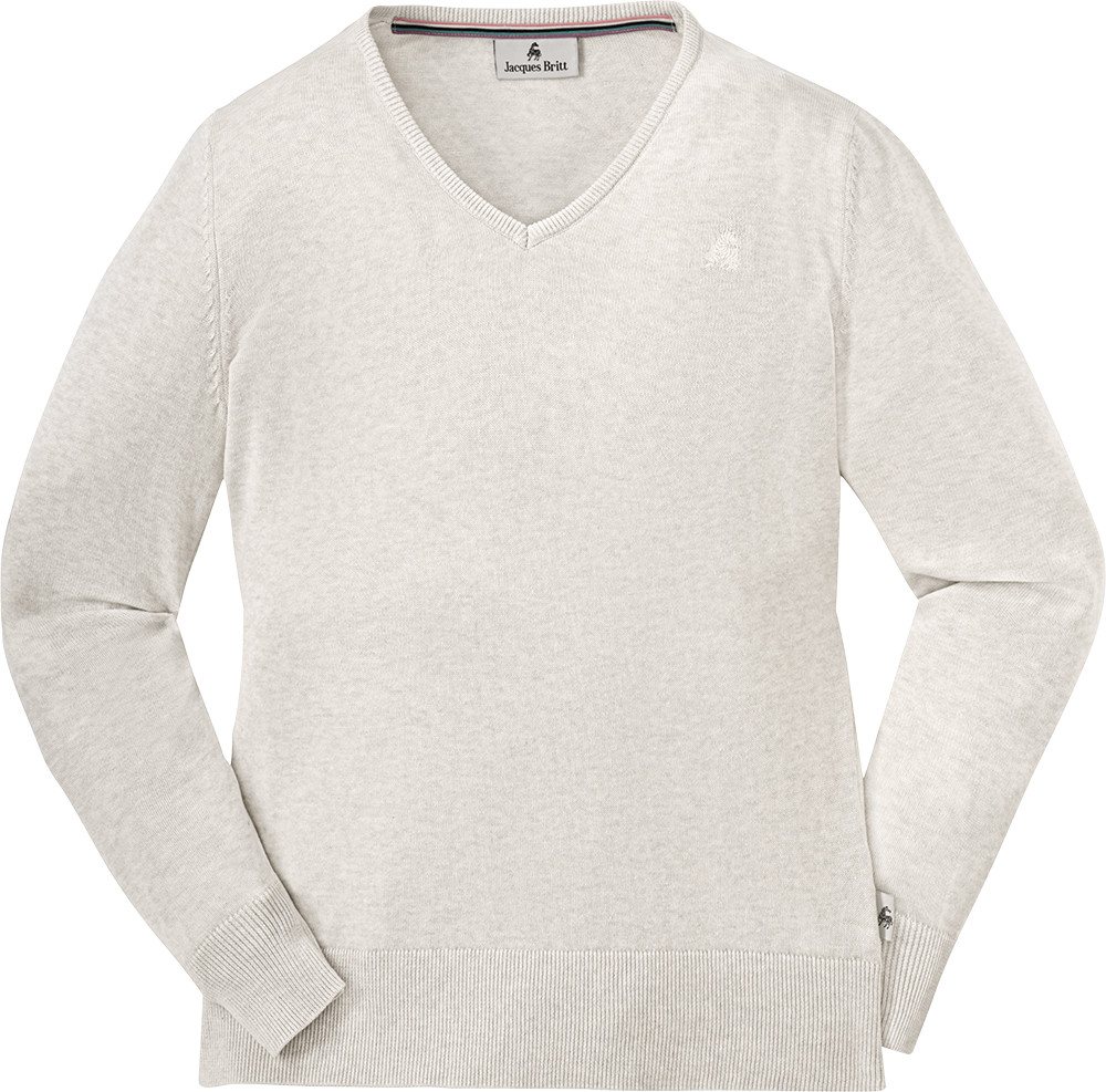 Jacques Britt V-Ausschnitt-Pullover Hautsympathisch und formstabil dank 100% Baumwolle – Bild 5 von 5