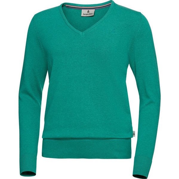 Jacques Britt V-Ausschnitt-Pullover Hautsympathisch und formstabil dank 100% Baumwolle