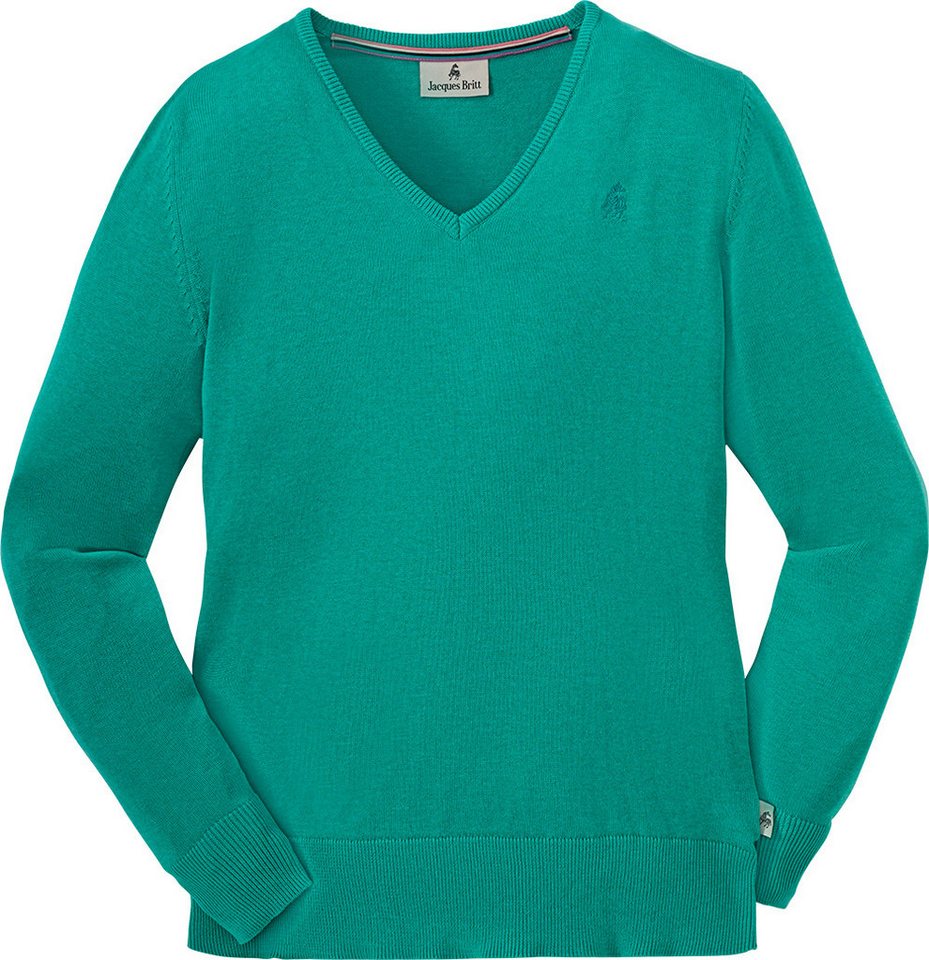 Jacques Britt V-Ausschnitt-Pullover Hautsympathisch und formstabil dank 100% Baumwolle – Bild 5 von 5