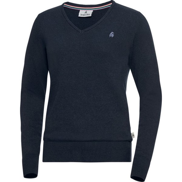 Jacques Britt V-Ausschnitt-Pullover Hautsympathisch und formstabil dank 100% Baumwolle