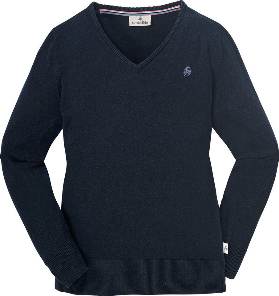 Jacques Britt V-Ausschnitt-Pullover Hautsympathisch und formstabil dank 100% Baumwolle – Bild 5 von 5