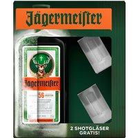 JÄGERMEISTER Kräuterlikör mit Geschenkbox und Shotgläsern 35% Vol