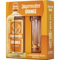 JÄGERMEISTER Orange mit Geschenkbox und Longdrinkglas 33% Vol