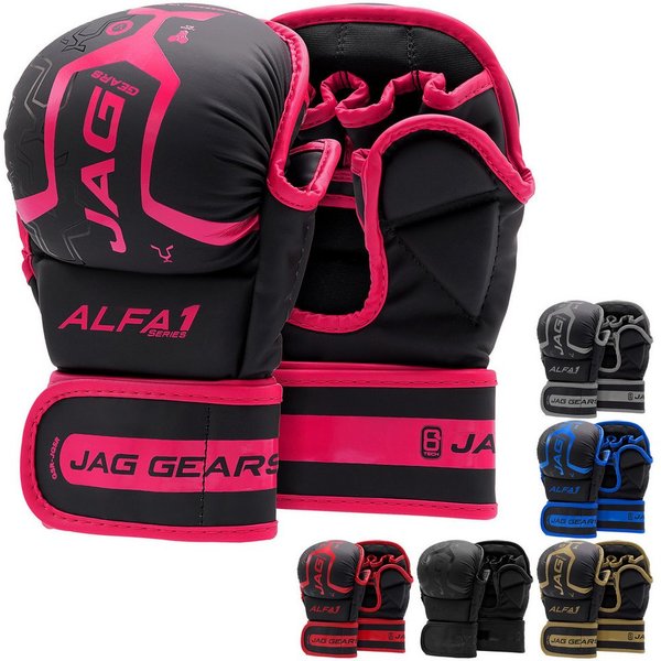 JAG GEARS Boxhandschuhe MMA-Sparringhandschuhe Grappling-Handschuhe Boxtraining und Kampfsport (Set, 1x pair), Open-Palm Design mit High-Density Polsterung & Kn
