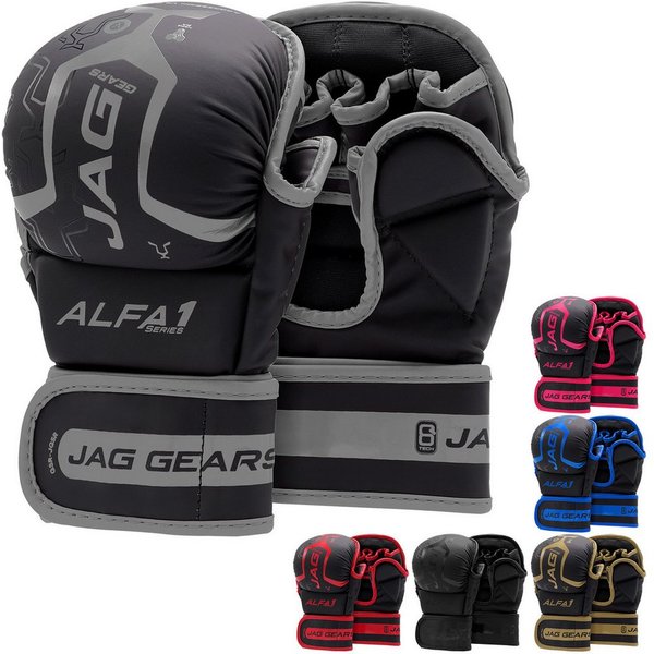 JAG GEARS Boxhandschuhe MMA-Sparringhandschuhe Grappling-Handschuhe Boxtraining und Kampfsport (Set, 1x pair), Open-Palm Design mit High-Density Polsterung & Kn