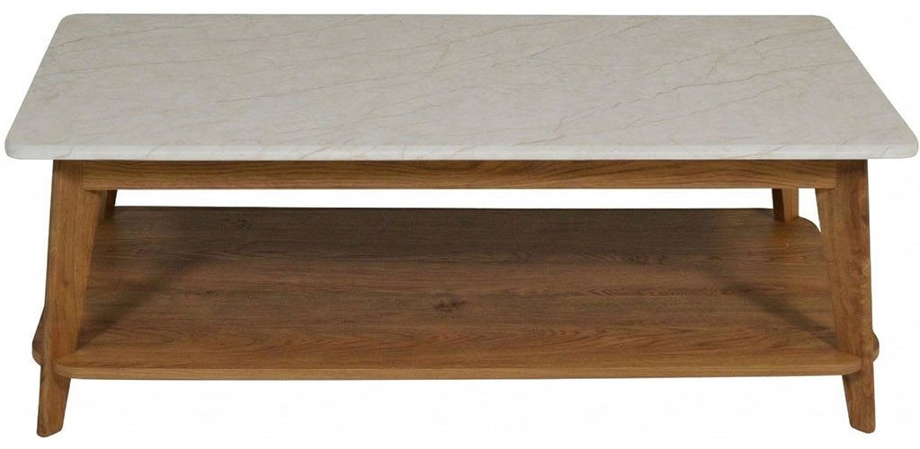 Jahnke Couchtisch SIXTY COFFEE, Couchtisch, 2 Ebenen, Skandi, Eiche-Optik & Marmor-Look, Breite:110 cm – Bild 4 von 5