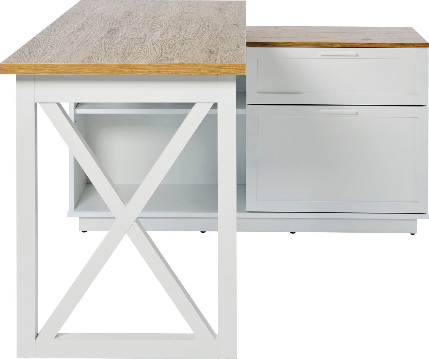 Jahnke Eckschreibtisch CHALET D 155 E (1-St), im Landhausstil, wechselseitig montierbar – Bild 5 von 5