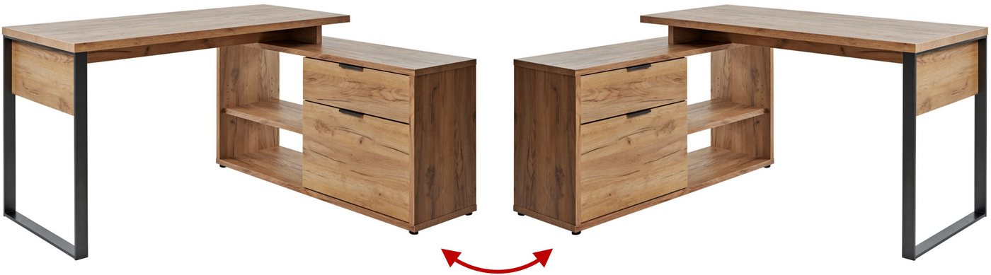 Jahnke Eckschreibtisch LOOP C 150 E (1-St), Eckschreibtisch, wechselseitig montierbar, viel Stauraum – Bild 4 von 5