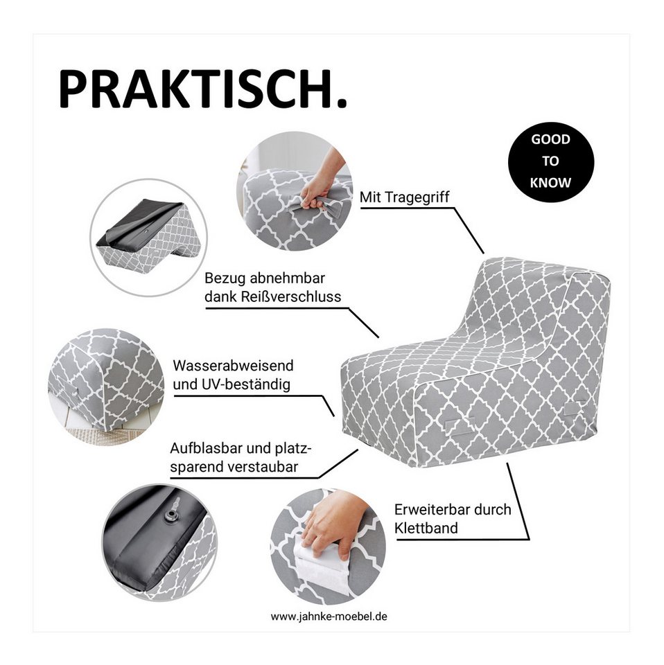 Jahnke Loungesessel AIR LOUNGE (1-St), aufblasbar, Indoor & Outdoor, 60 cm Sitztiefe – Bild 4 von 5