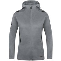 JAKO Damen Freizeitjacke Challenge mit Kapuze, Größe 38 in Grau