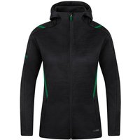 JAKO Damen Freizeitjacke Challenge mit Kapuze, Größe 40 in Schwarz