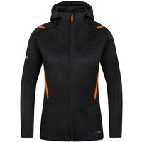 JAKO Damen Freizeitjacke Challenge mit Kapuze, Größe 36 in Schwarz