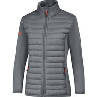 JAKO Damen Hybridjacke Premium, Größe 34 in Grau