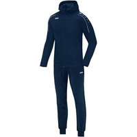JAKO Damen Sportanzug Trainingsanzug Polyester Classico mit Kapuze, Größe 40 in Blau