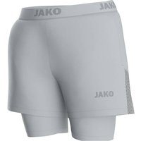 JAKO Damen Tight 2-in-1 Short Power, Größe 40 in Silber