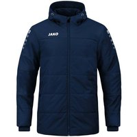 JAKO Kinder Jacke Coachjacke Team mit Kapuze, Größe 128 in Blau