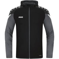 JAKO Kinder Kapuzenjacke Performance, Größe 128 in Schwarz