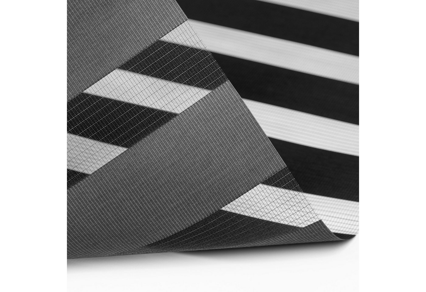 Doppelrollo 32,5 x 130 cm, schwarz [Stoffbreite 29,1 cm], jalousiescout, blickdicht, mit Bohren/ohne Bohren, freihängend, Klemmen, Kleben und Schrauben OHNE Auf – Bild 4 von 5