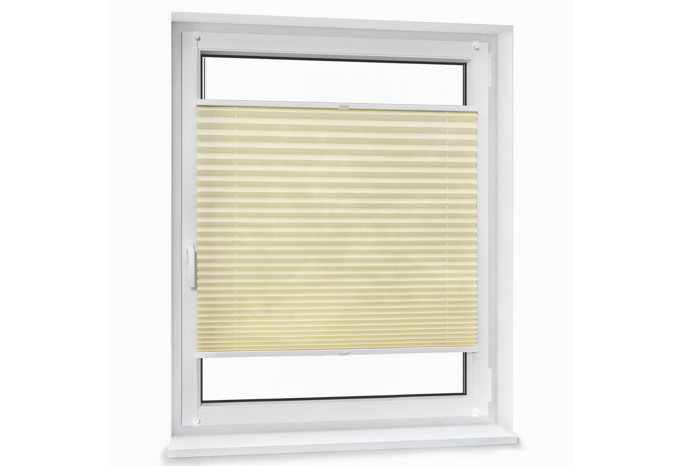 jalousiescout Plissee Pure Basic 60x110cm Creme Klemmfix ohne Bohren, halbtransparent, ohne Bohren, klemmen, Klemmfix, halbtransparent, Polyester-Stoff ohne Boh – Bild 2 von 5