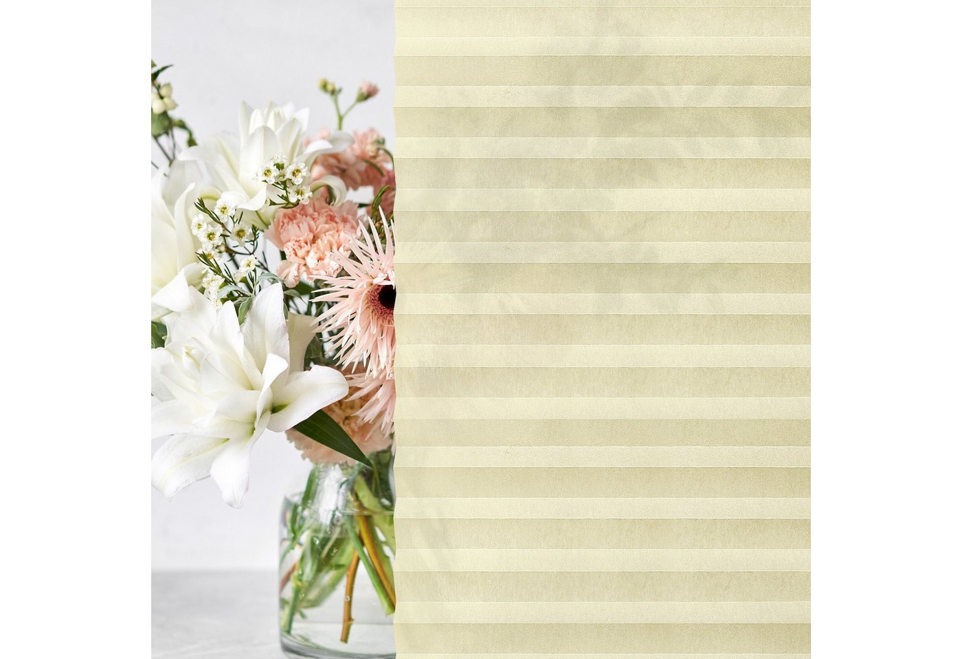 jalousiescout Plissee Pure Basic 60x110cm Creme Klemmfix ohne Bohren, halbtransparent, ohne Bohren, klemmen, Klemmfix, halbtransparent, Polyester-Stoff ohne Boh – Bild 3 von 5