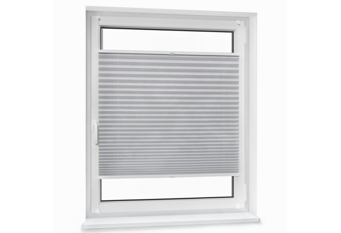 jalousiescout Plissee Pure Basic 60x110cm Grau Klemmfix ohne Bohren, halbtransparent, ohne Bohren, klemmen, Klemmfix, halbtransparent, Polyester-Stoff ohne Bohr – Bild 2 von 5