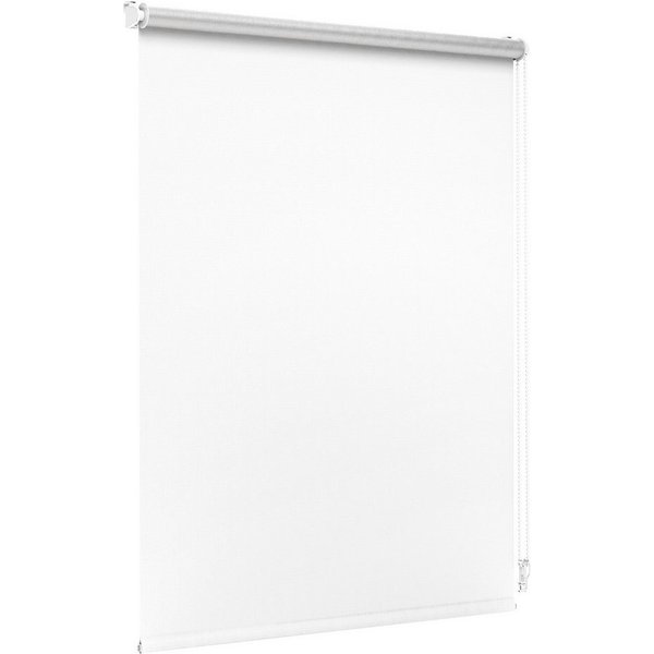 Verdunklungsrollo Thermorollo, 30 x 100 cm, weiß [Stoffbreite 26,6 cm], jalousiescout, verdunkelnd, ohne Bohren, freihängend, Klemmfix, Thermo-Rollo Vollverdunk