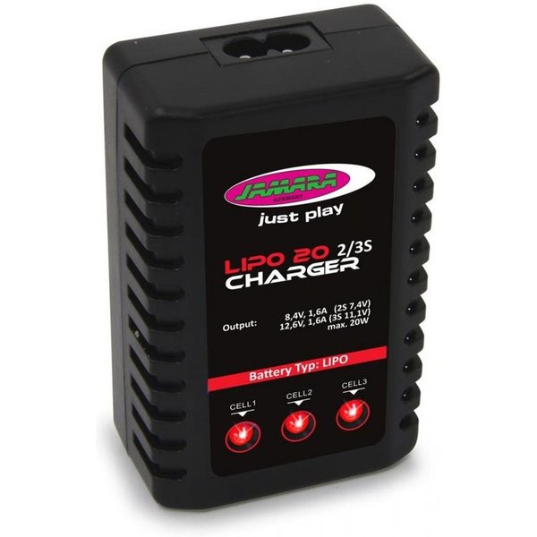 Jamara 413117 RC-Ladegerät (LiPo 20 2/3S mit integriertem Balancer, Netzstecker, Charger)