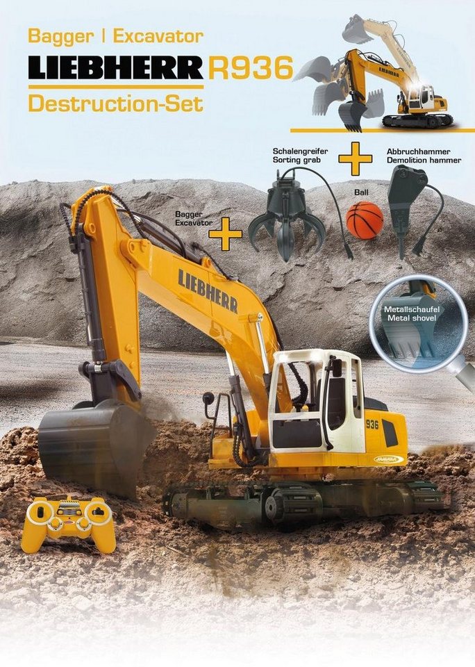 Jamara RC-Bagger Liebherr R936, mit Licht und Sound – Bild 4 von 5