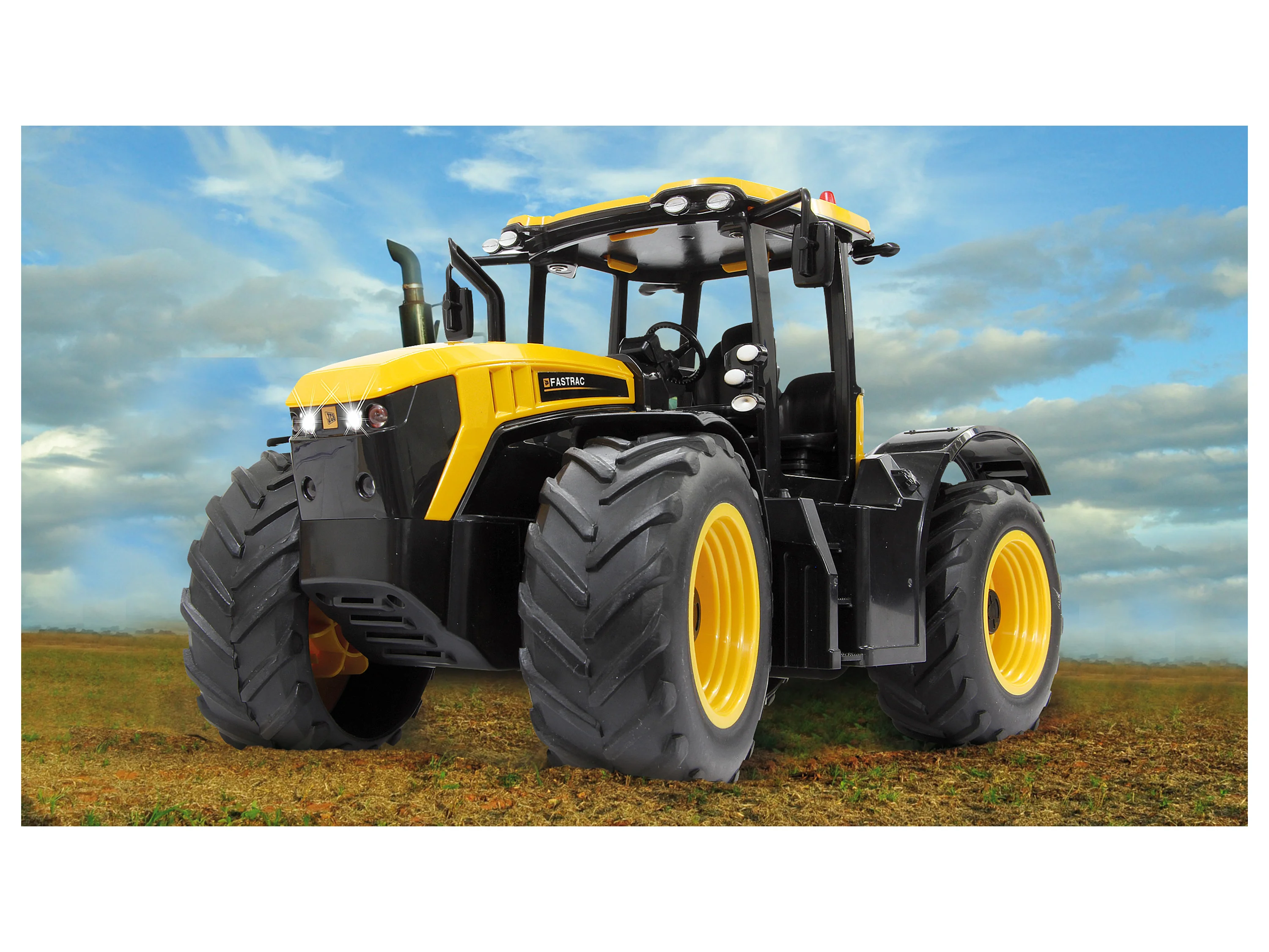Jamara RC-Traktor JCB Fastrac 1:16, 2,4 GHz, mit LED Licht und Rückfahrwarnsound – Bild 2 von 4
