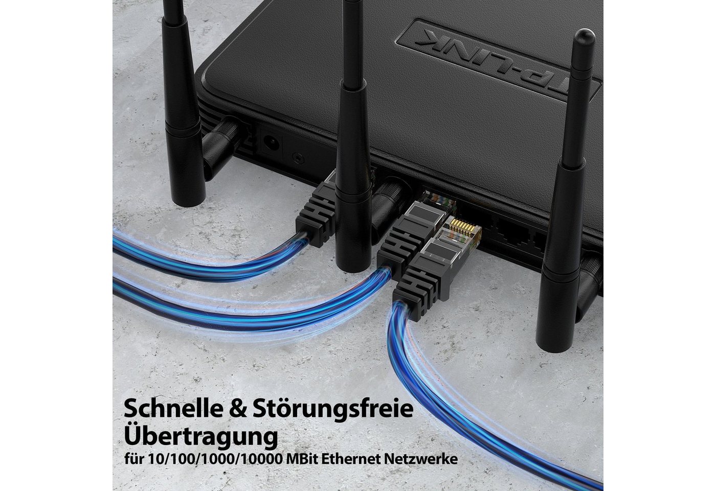 JAMEGA CAT 6 Patchkabel RJ45 Rohkabel LAN Kabel Ethernet Netzwerkkabel LAN-Kabel, CAT.6, RJ-45 Stecker (Ethernet) (25 cm) – Bild 4 von 5