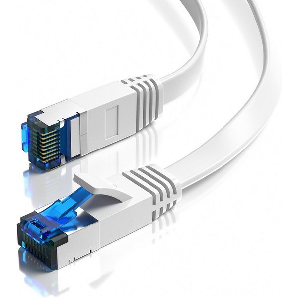 JAMEGA CAT 7 Flachkabel, RJ45 LAN Ethernet Patchkabel Netzwerk LAN-Kabel, CAT.7, RJ-45 Stecker (Ethernet) (25 cm)