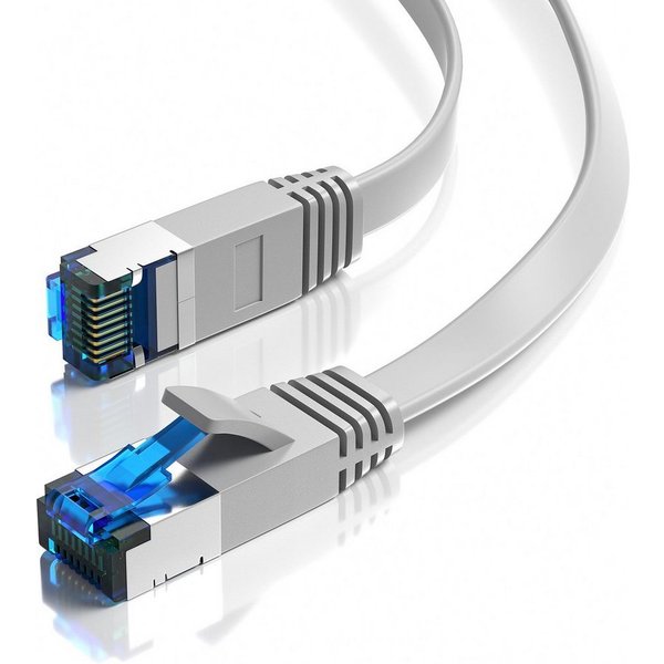 JAMEGA CAT 7 Flachkabel, RJ45 LAN Ethernet Patchkabel Netzwerk LAN-Kabel, CAT.7, RJ-45 Stecker (Ethernet) (100 cm)