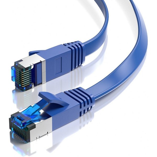 JAMEGA CAT 7 Flachkabel, RJ45 LAN Ethernet Patchkabel Netzwerk LAN-Kabel, CAT.7, RJ-45 Stecker (Ethernet) (1000 cm)