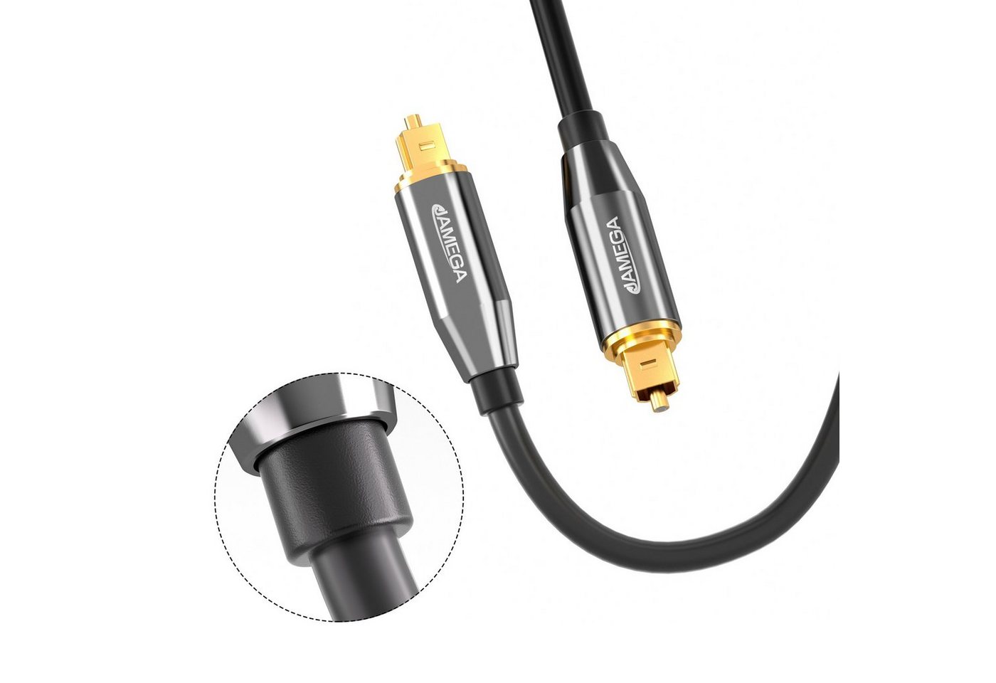 JAMEGA Toslink Kabel Optisches Audio Digitalkabel LWL SPDIF Audio-Kabel, S/PDIF, Toslink (150 cm) – Bild 4 von 5