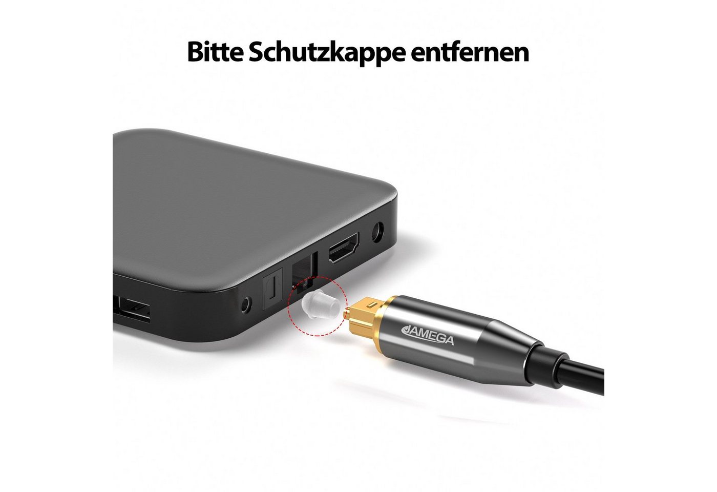 JAMEGA Toslink Kabel Optisches Audio Digitalkabel LWL SPDIF Audio-Kabel, S/PDIF, Toslink (150 cm) – Bild 5 von 5