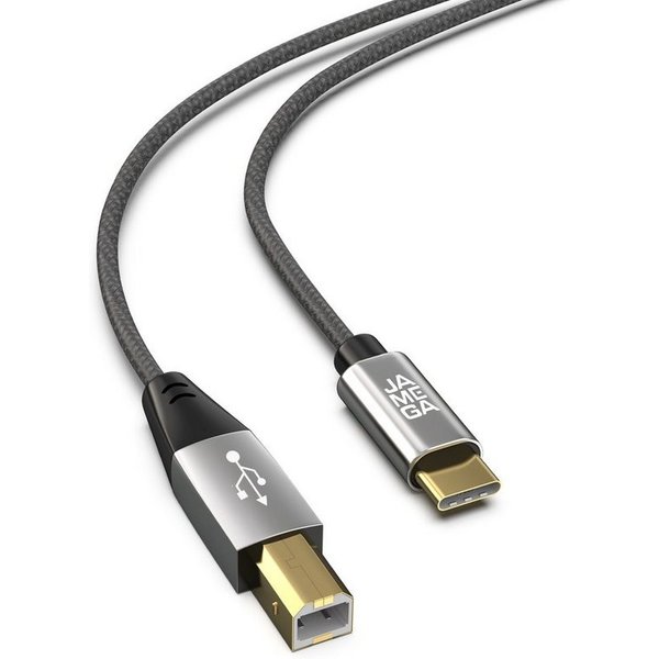 JAMEGA USB C auf USB B Druckerkabel Scannerkabel Datenkabel HP Canon Dell USB-Kabel, USB-A Stecker, USB-B Stecker, (50 cm)