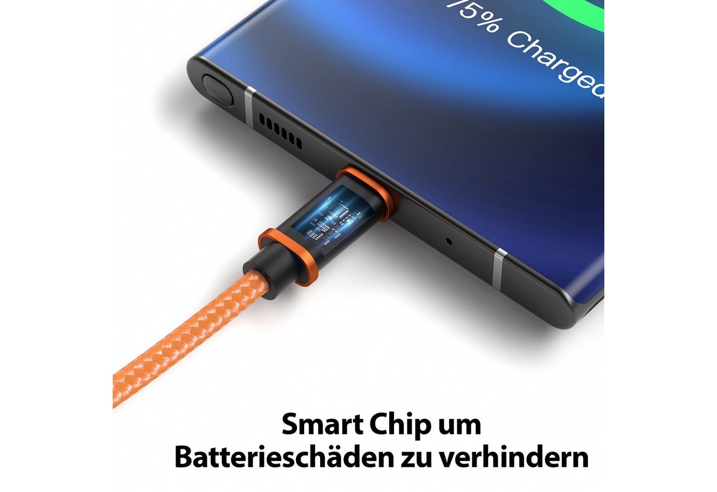 JAMEGA USB-C Datenkabel Ladekabel für Samsung Apple iPhone Huawei Xiaomi uvm. USB-Kabel, (200 cm) – Bild 5 von 5