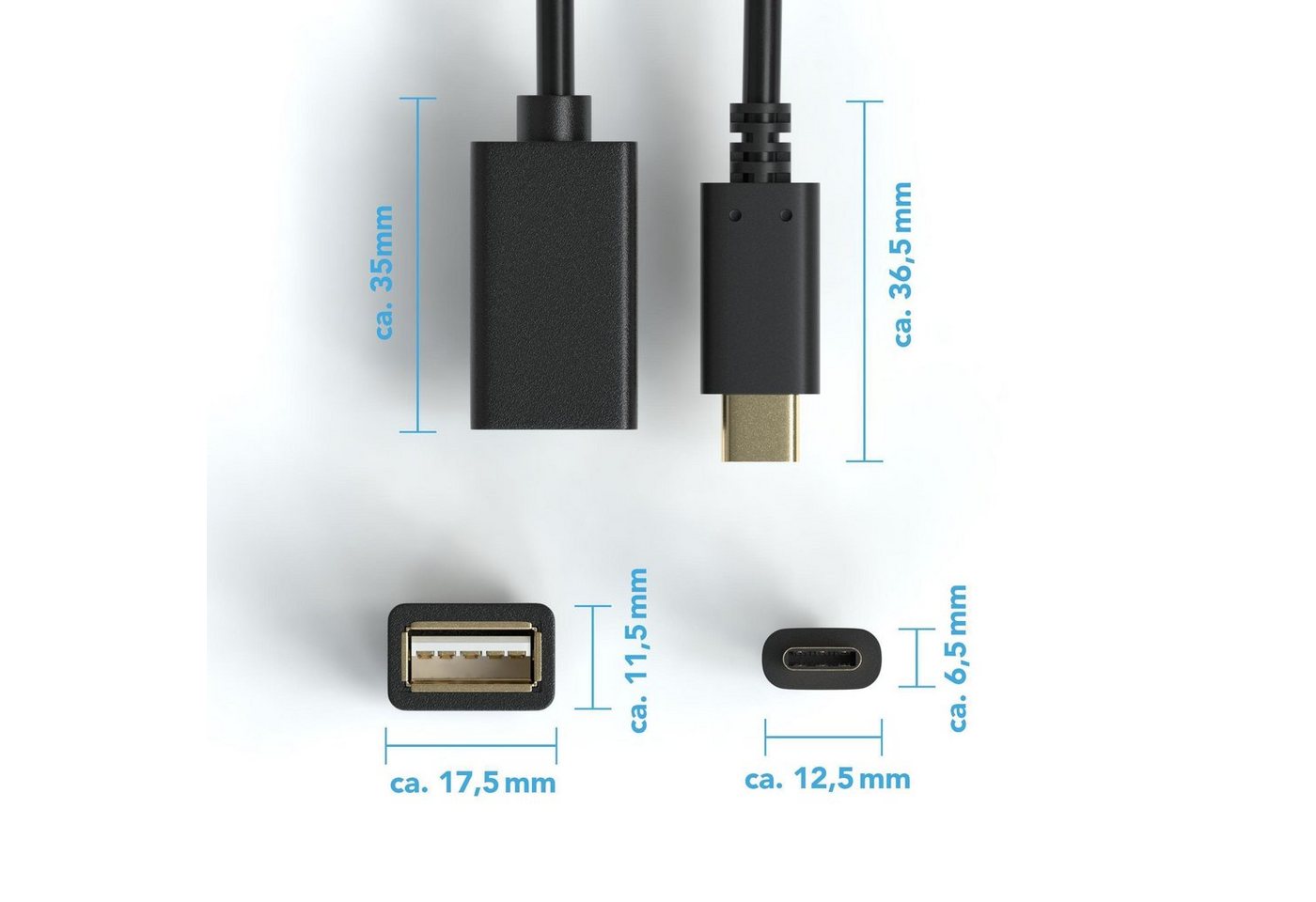 JAMEGA USB-OTG Adapter Kabel USB Typ A auf USB Typ C USB-Adapter – Bild 4 von 4