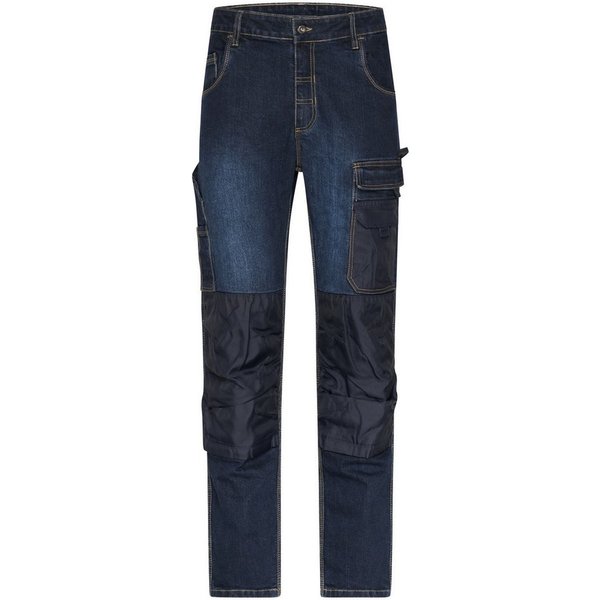 James & Nicholson Arbeitshose Robuste Herren Arbeitshose aus Stretch-Denim-Jeans JN875 Reißfeste Dreifachnaht