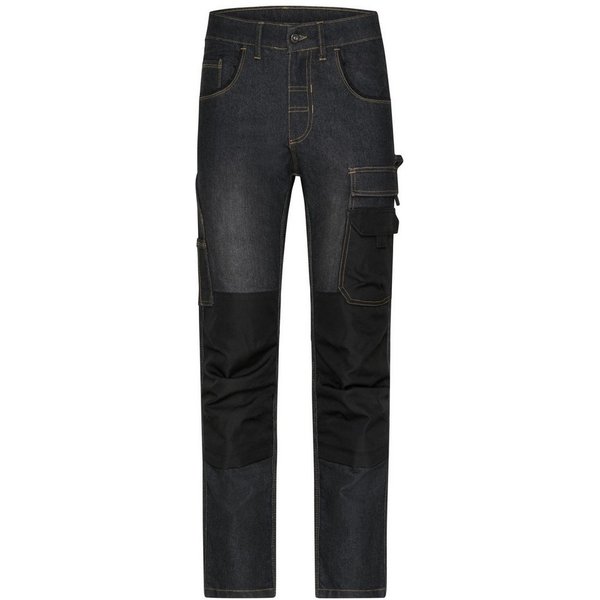 James & Nicholson Arbeitshose Robuste Herren Arbeitshose aus Stretch-Denim-Jeans JN875 Reißfeste Dreifachnaht