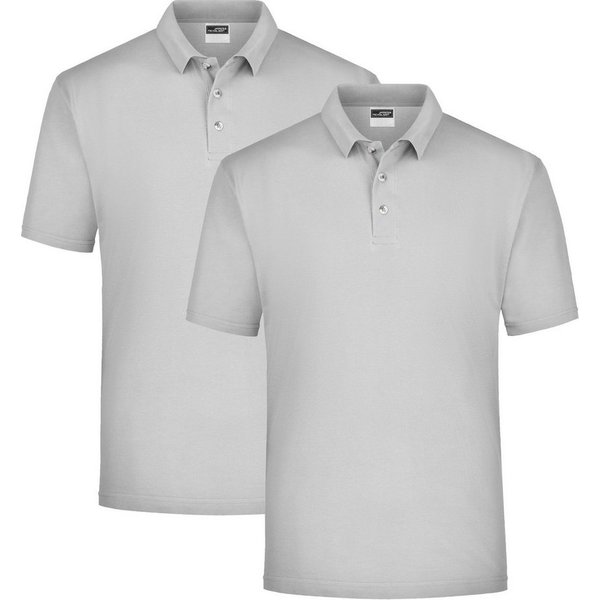 James & Nicholson Poloshirt Doppelpack Klassisches Herren Polohemd für Freizeit und Sport JN020 (Doppelpack, 2er-Pack) Gerade geschnitten mit Seitenschlitzen